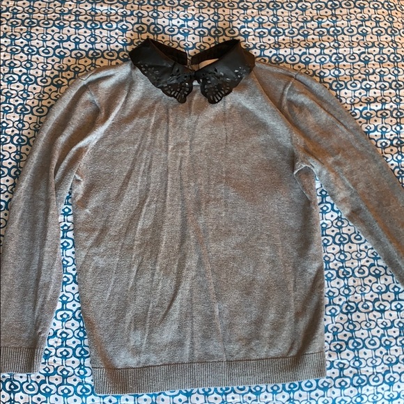 ASOS vegan leather collar sweater - Picture 2 of 7